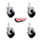 Service Caster 4 Inch Soft Rubber Wheel Swivel 3/4 Inch Square Stem Caster Set with Brake SCC SCC-SQ20S414-SRS-TLB-34-4 - alternate 2